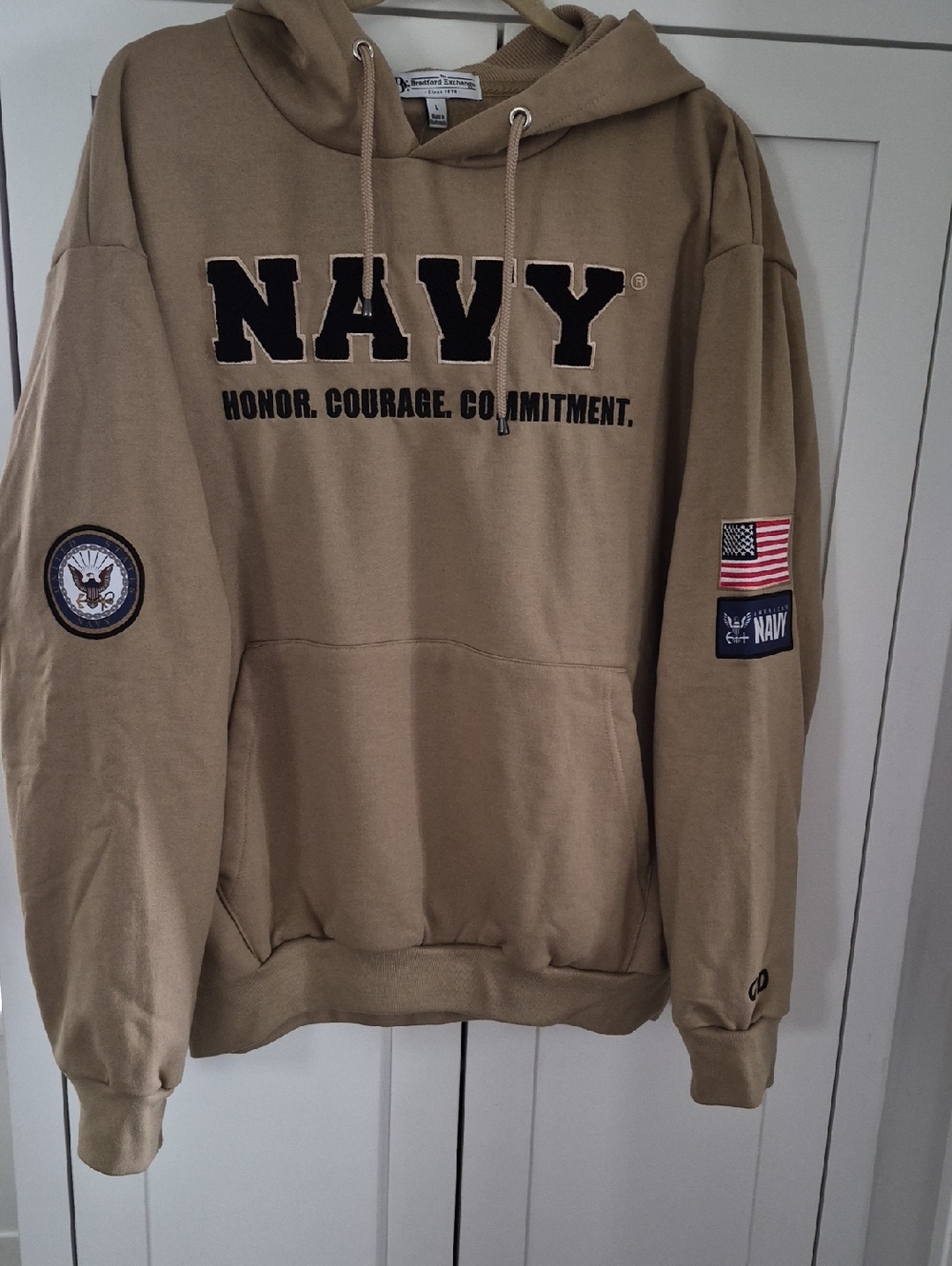 NWT U.S. NAVY Mens Embroidered Hoodie Size Large